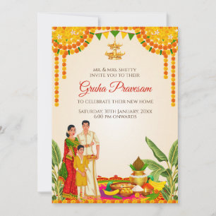 Indian Housewarming cards as Digital Pooja invite