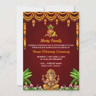 Indian Housewarming Invitation Card, Grah Pravesh 
