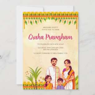 Indian Housewarming invitation Gruhapravesam