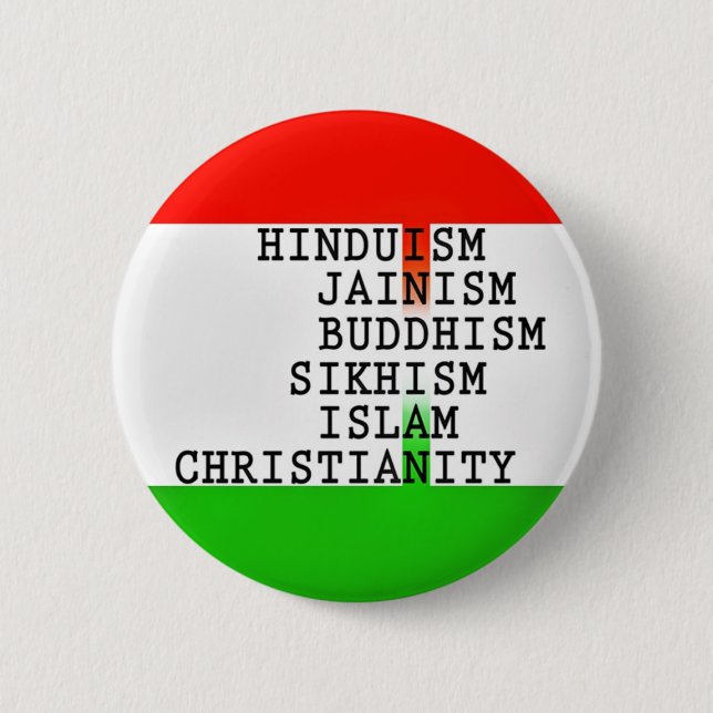 Indian Identity Religions 2 Inch Round Button (Front)