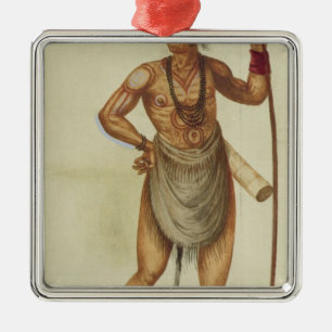 Indian in Body Paint Metal Ornament