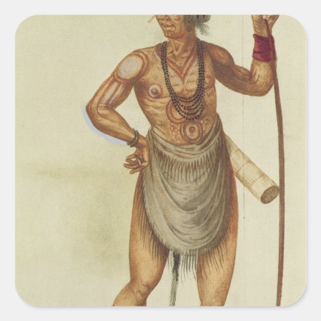 Indian in Body Paint Square Sticker (Front)