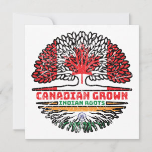 Indian India Canadian Canada Tree Roots Flag Card