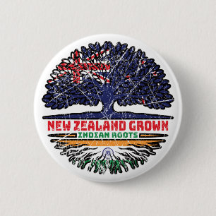 Indian India New Zealander New Zealand Tree Roots 2 Inch Round Button