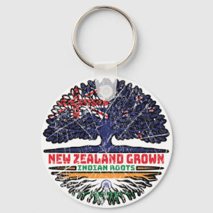 Indian India New Zealander New Zealand Tree Roots Keychain