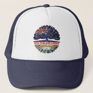 Indian India New Zealander New Zealand Tree Roots Trucker Hat