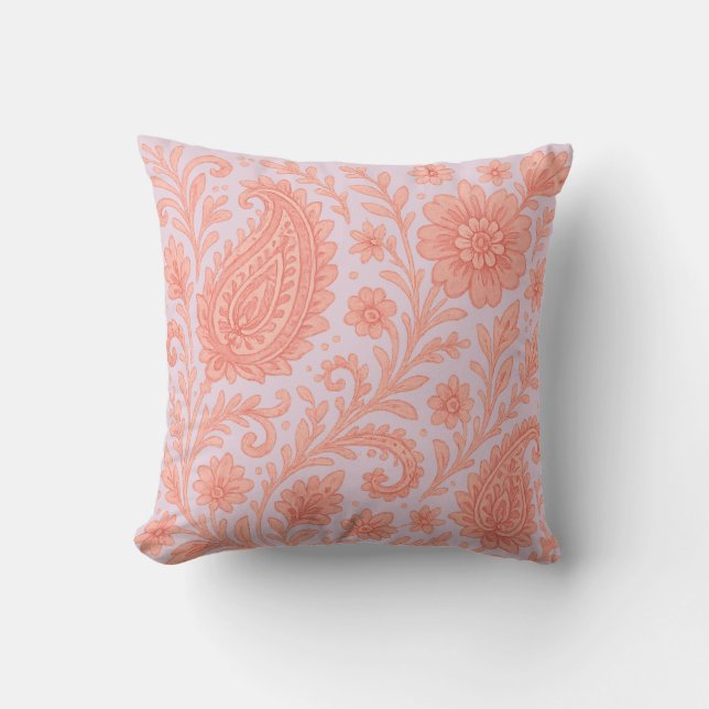 indian india print peacocks throw pillow (Front)