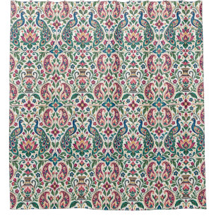 Indian Inspired Peacock Paisley Floral Tile