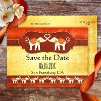 Indian Ivory Elephants Save the Date Postcard