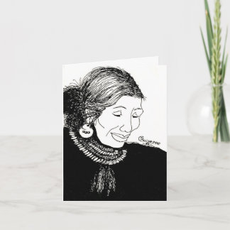 Indian Lady Note Card wirth lines inside