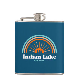 Indian Lake New York Rainbow Hip Flask