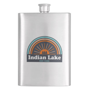 Indian Lake New York Rainbow Hip Flask
