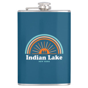 Indian Lake New York Rainbow Hip Flask