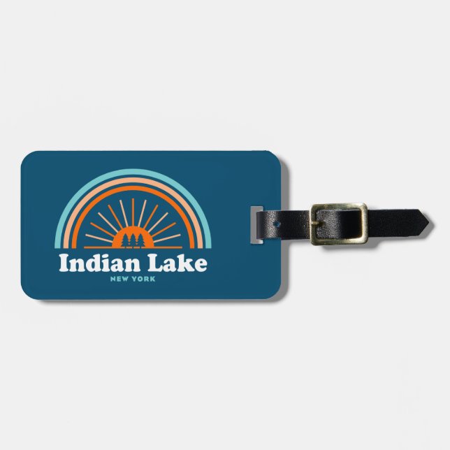 Indian Lake New York Rainbow Luggage Tag (Front Horizontal)