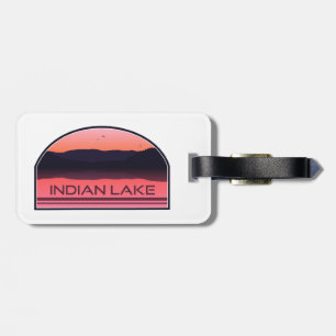 Indian Lake New York Red Sunrise Luggage Tag