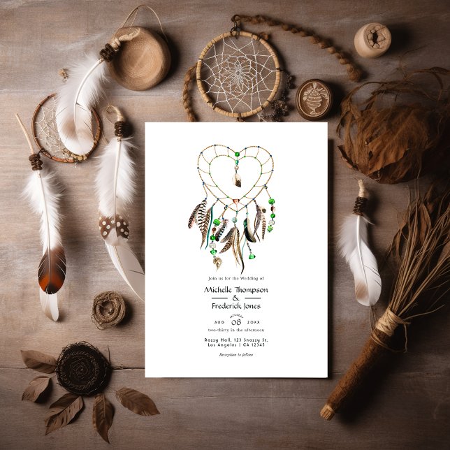 Indian legend Tribal Boho Wedding Photo Invitation (Creator Uploaded)