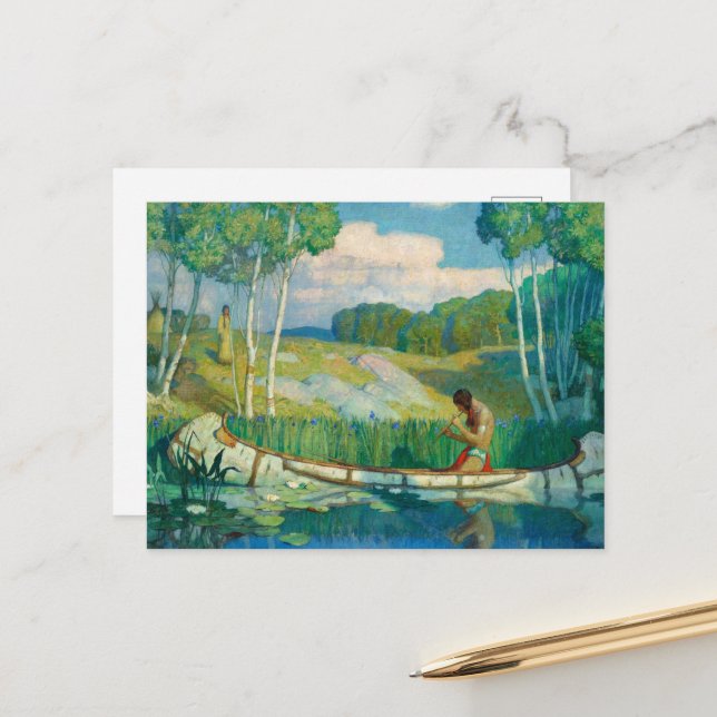 Indian Love Call by Newell Convers Wyeth Postcard (Front/Back In Situ)