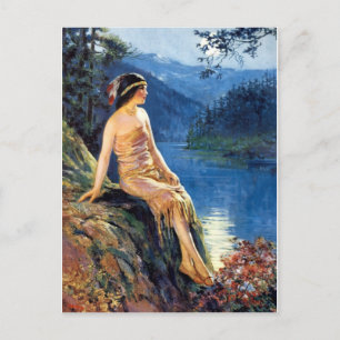 Indian Maidens 1920s Calendar Girls Postcard