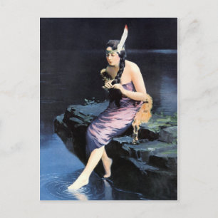 Indian Maidens 1920s Calendar Girls Postcard