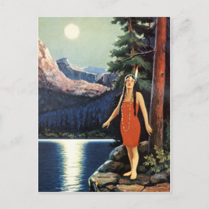 Indian Maidens 1920s Calendar Girls Postcard