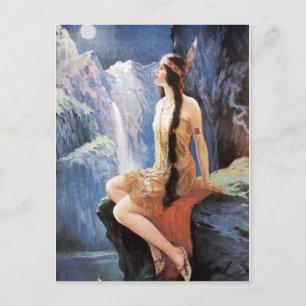 Indian Maidens 1920s Calendar Girls Postcard