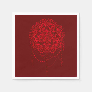 Indian mandala crimson Indian dinner party Napkin
