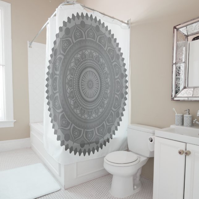 Indian mandala Orange in Grey (In Situ)