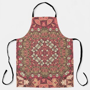 Indian medallion, boho ethnic ornament apron