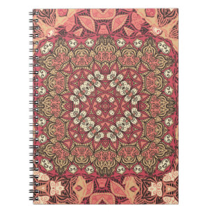 Indian medallion, boho ethnic ornament notebook