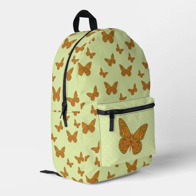 Indian Monarch Printed Backpack (Back Corner Left)