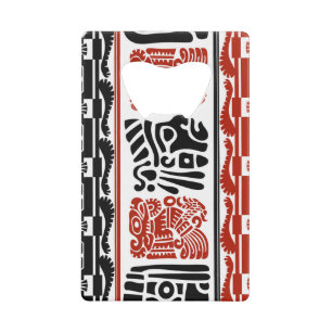 Indian motifs, black red, seamless pattern. credit card bottle opener