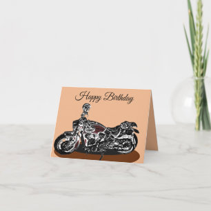 Indian MotorBike Birthday Card