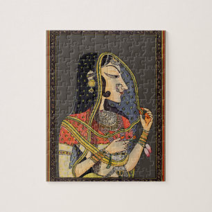 Indian Mughal Woman, Vintage Style Jigsaw Puzzle
