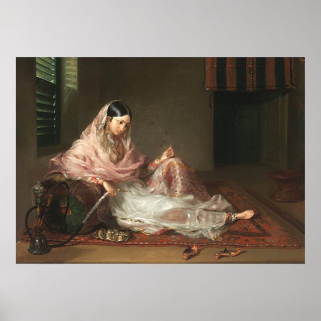 Indian Muslim Women Smoking Hookah Poster (Front)