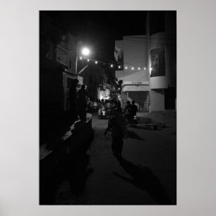 Indian Night Street Scene - Urban Photography Poster
