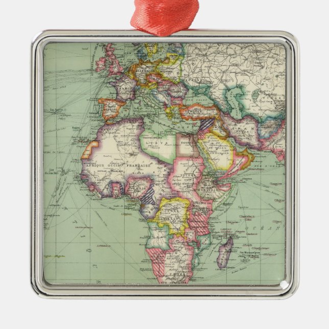 Indian Ocean, Atlantic Ocean Metal Ornament (Front)