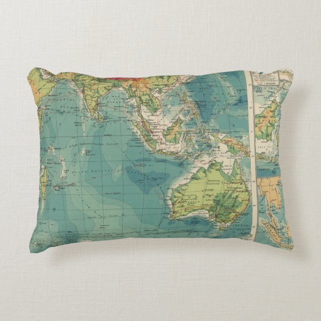 Indian Ocean cables, wireless stations Decorative Pillow (Front)
