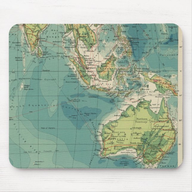 Indian Ocean cables, wireless stations Mouse Pad (Front)