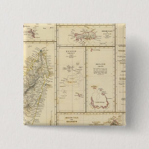 Indian Ocean Islands 2 Inch Square Button