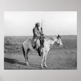 Indian on Horseback, 1907. Vintage Photo Poster