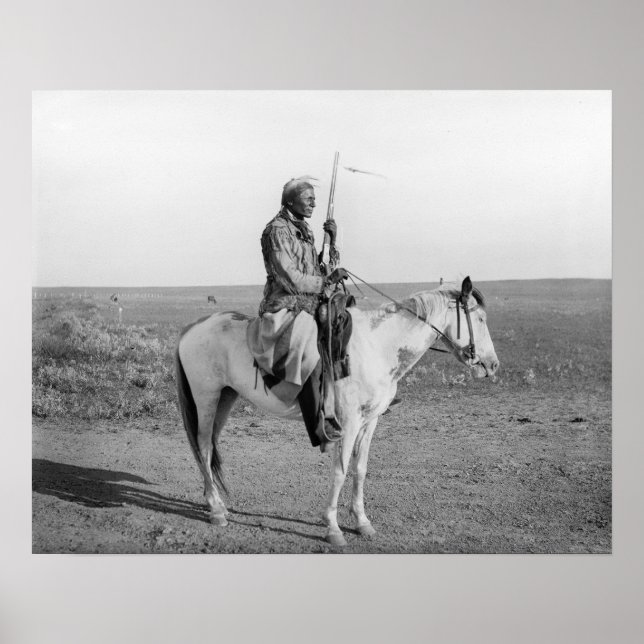 Indian on Horseback, 1907. Vintage Photo Poster (Front)