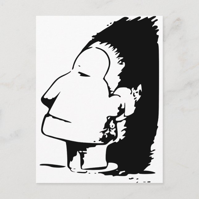 Indian or Eskimo Optical Illusion Postcard (Front)