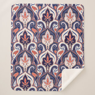 Indian paciley pattern seamless. Persian arabesque Sherpa Blanket