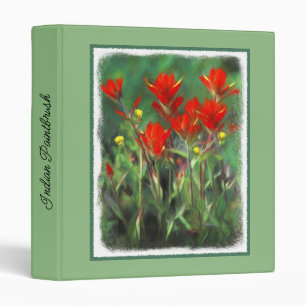 Indian Paintbrush Painting - Original Flower Art Binder