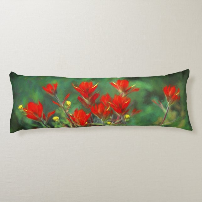Indian Paintbrush Painting - Original Flower Art Body Pillow (Back)