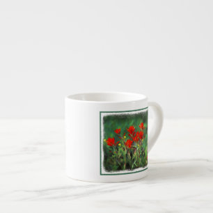 Indian Paintbrush Painting - Original Flower Art Espresso Cup