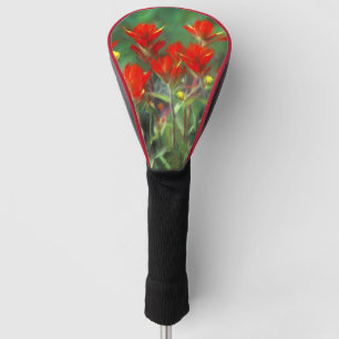 Indian Paintbrush Painting - Original Flower Art Golf Head Cover