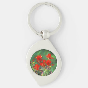 Indian Paintbrush Painting - Original Flower Art Keychain