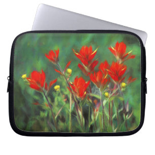 Indian Paintbrush Painting - Original Flower Art Laptop Sleeve
