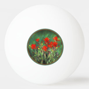 Indian Paintbrush Painting - Original Flower Art Ping Pong Ball